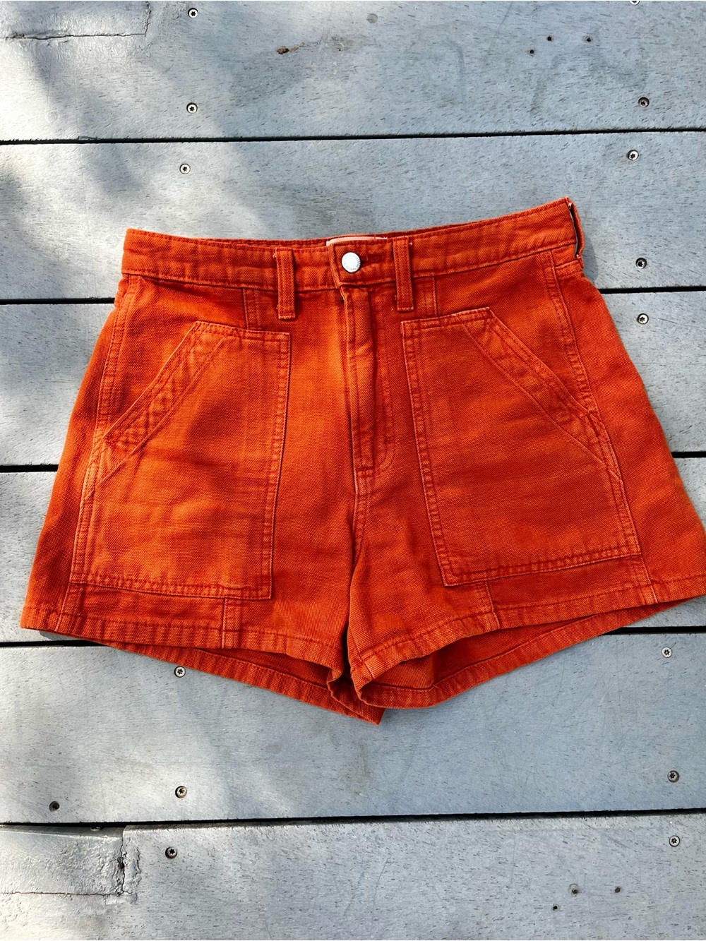High-Waist Burnt Orange Women’s Shorts